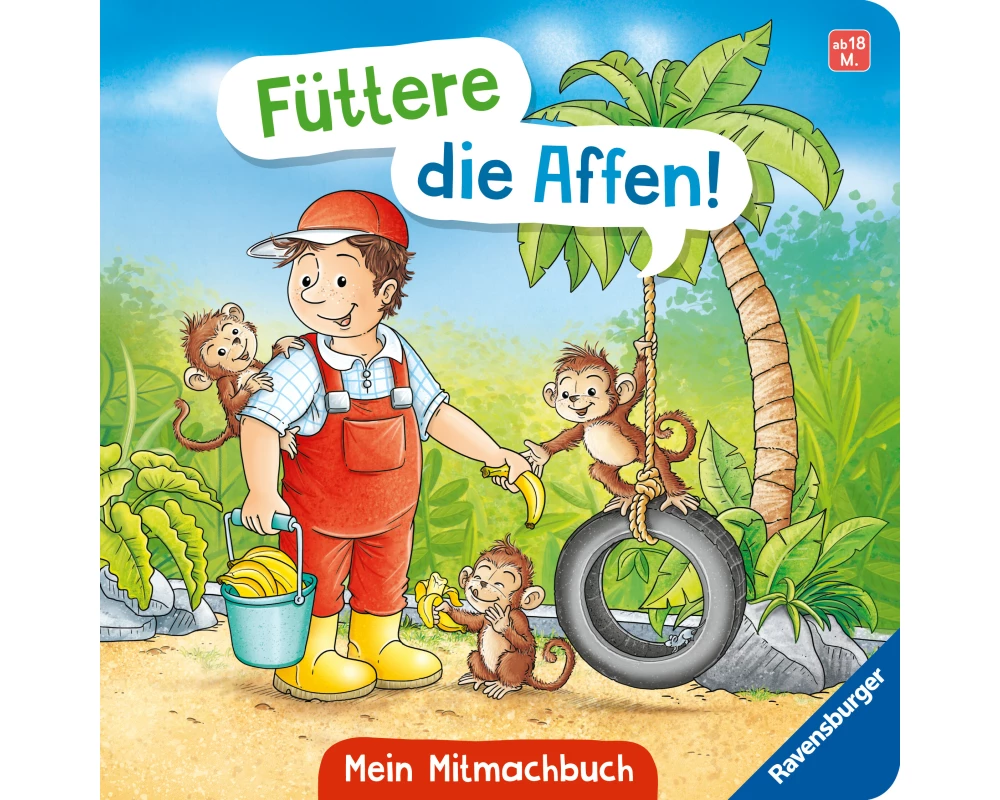 Füttere die Affen! Mein Zoo-Mitmachbuch
