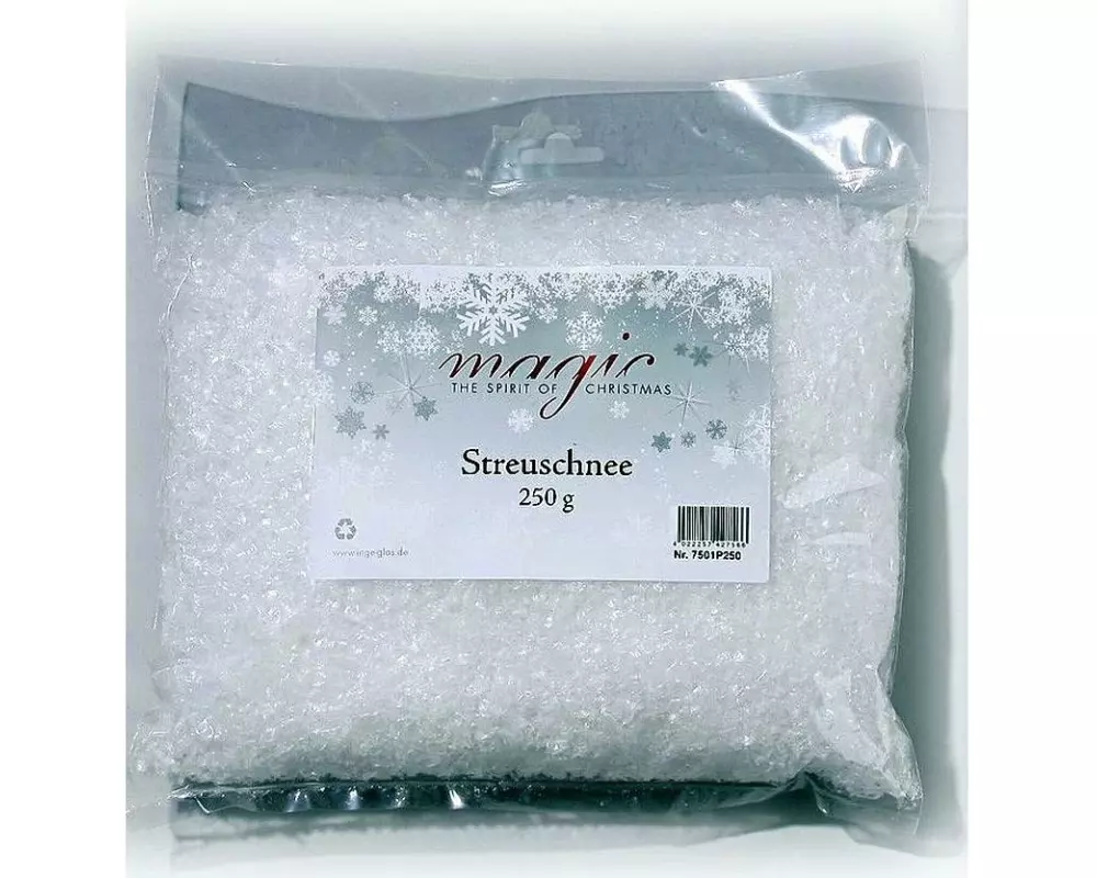 INGES CHRISTMAS DECOR Weihnachtsdeko Streuschnee 250 g, Kunststoff