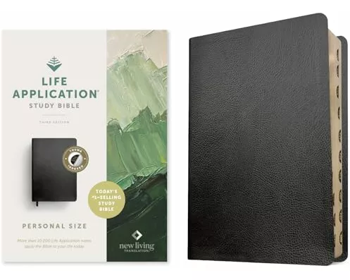 NLT Life Application Study Bible, Third Edition, Personal Size (Bonded Leather, Black, Indexed, Red Letter)