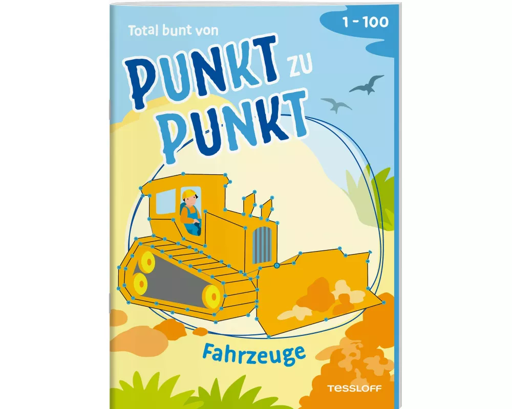 Total bunt von Punkt zu Punkt. Fahrzeuge. Von 1 bis 100