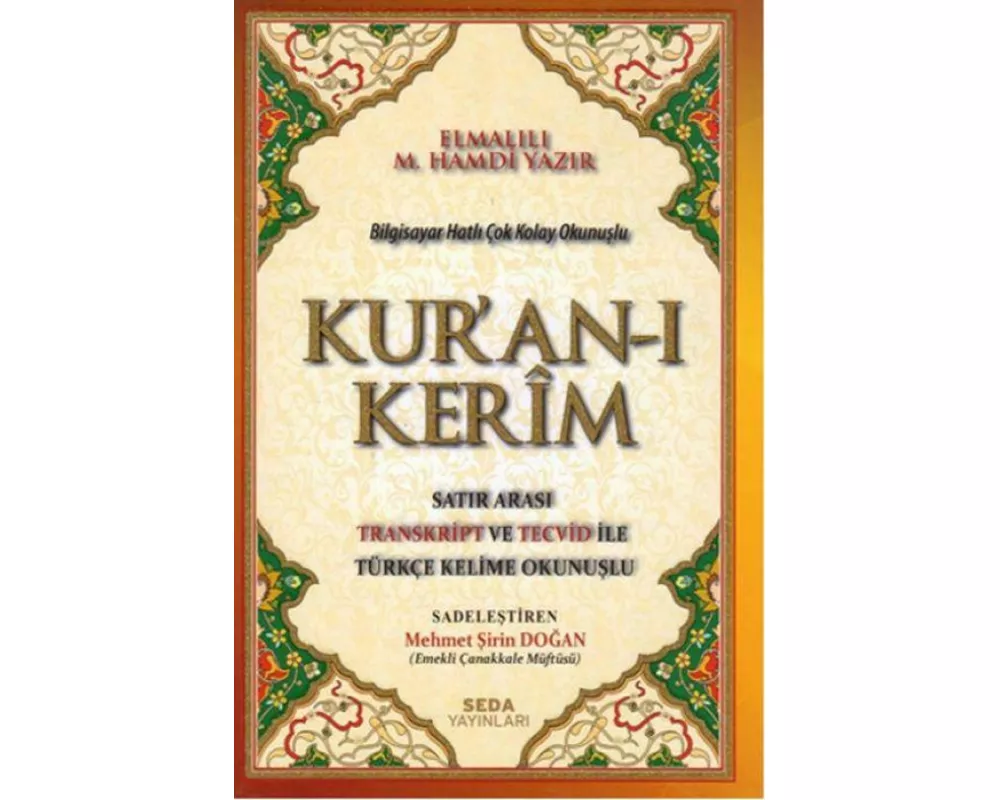 Kuran-i Kerim Satir Arasi Transkript ve Tecvid Ile Türkce Kelime Okunuslu Rahle Boy