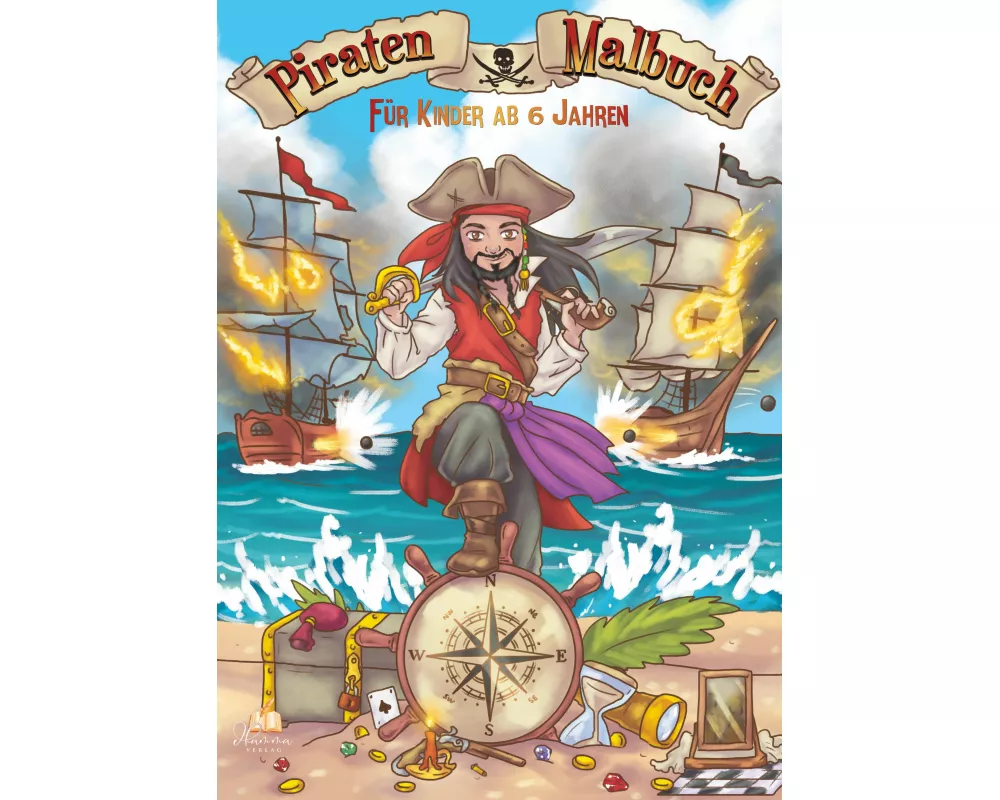 Piraten Malbuch für Kinder ab 6 Jahren