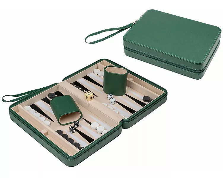 Backgammon - Thasos - Reise, Kunstleder - magnetisch