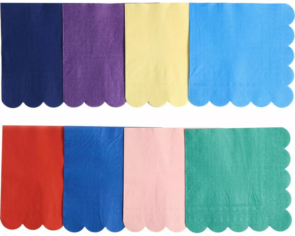 Servietten Mix, Magic Rainbow, FSC MIX, 16 Stk, 8 verschiedene Farben, 31 x 31 cm, 17,5 g/m²