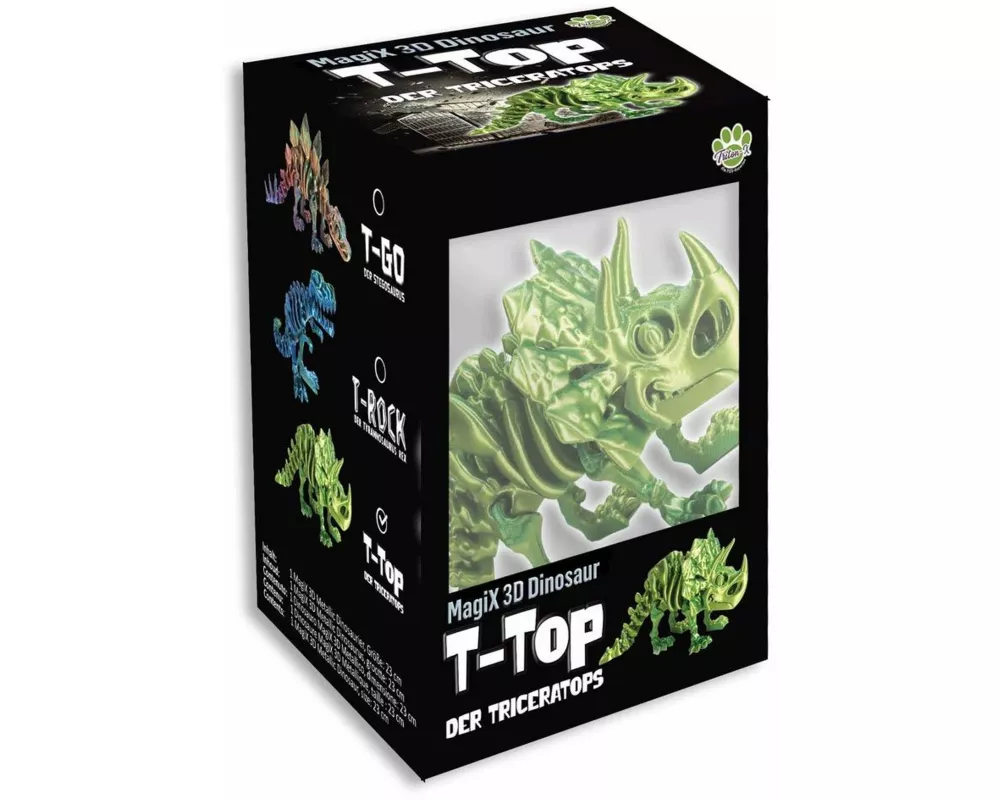 T-Top der Triceratops, 3D Metallic Dino 23cm
