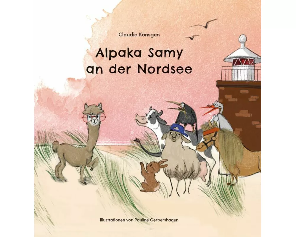 Alpaka Samy an der Nordsee