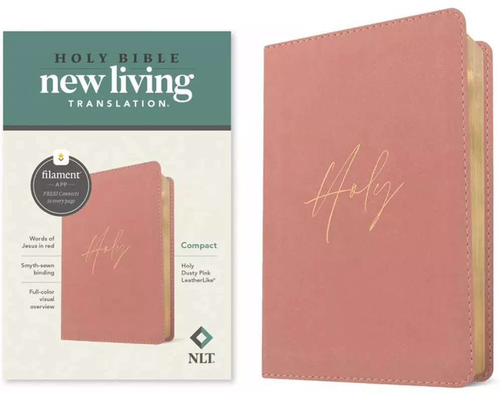 NLT Compact Bible, Filament Enabled (Leatherlike, Holy Dusty Pink, Red Letter)