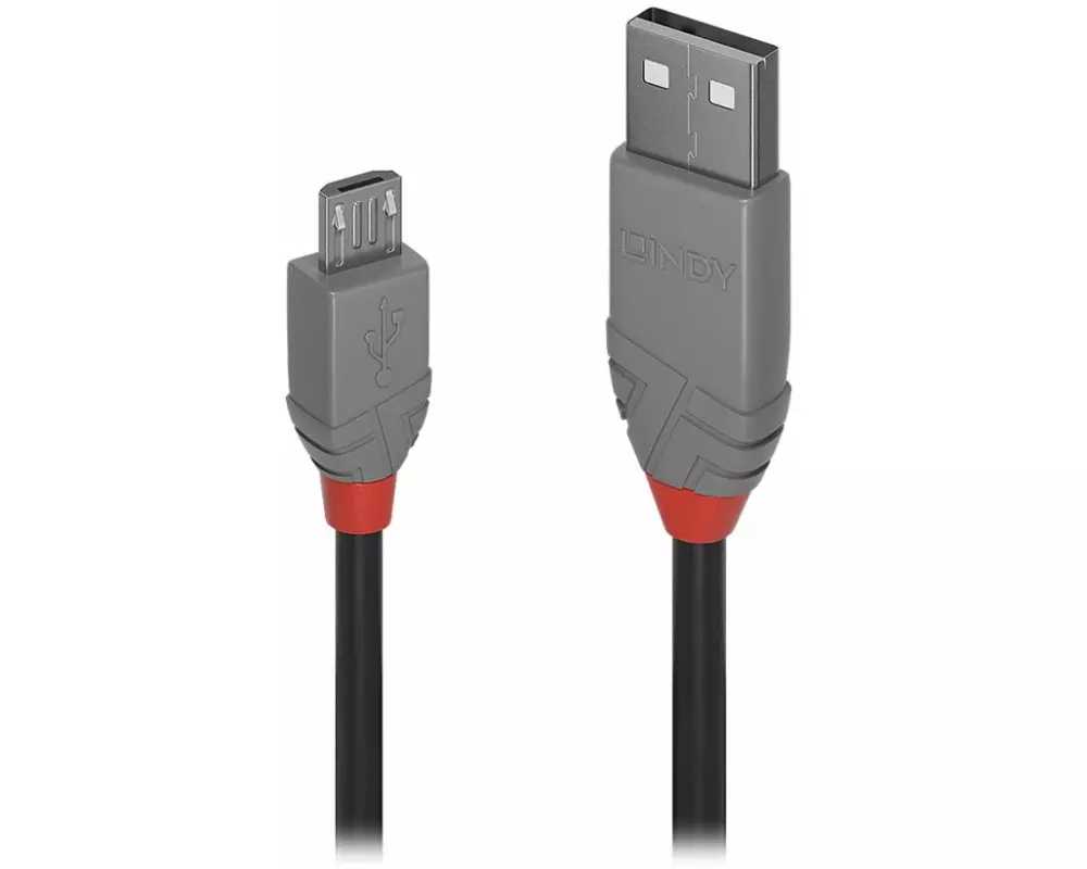 LINDY Anthra Line USB Cable, USB 2.0, USB/A-MicroB M-M, 5m