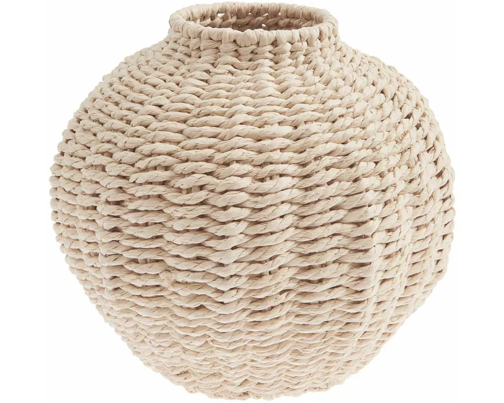 Vase Geflecht oval, Natur, =21 x 19cm