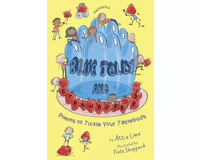 Blue Jelly and Strawberries