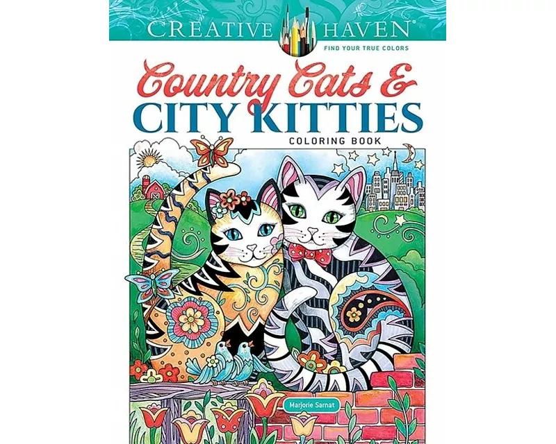 Creative Haven Country Cats & City Kitties Coloring Book