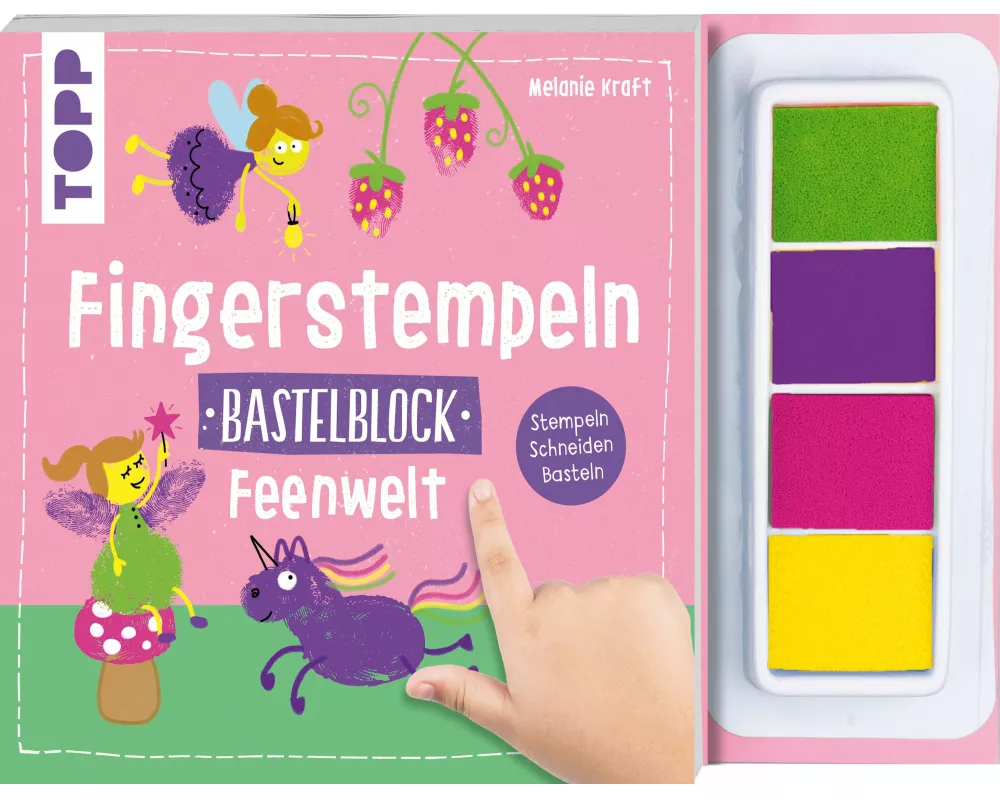 Fingerstempeln. Bastelblock Feenwelt