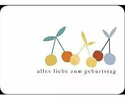 Postkarte / Zum Geburtstag (Kirschen) / Quer