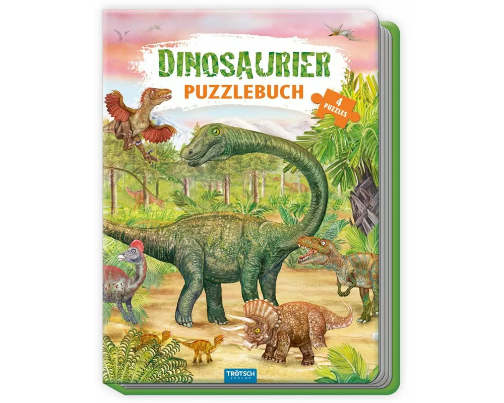 TRÖTSCH - Pappenbuch Puzzlebuch Dinosaurier| Ab 3 Jahren