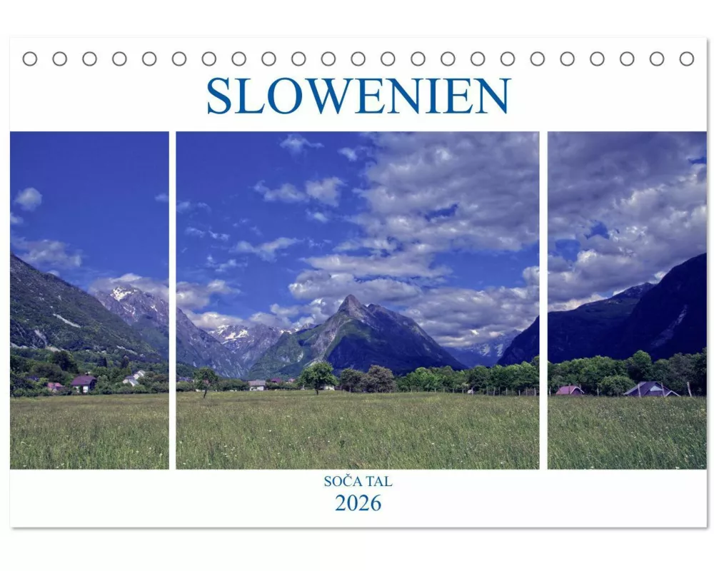 Slowenien - Soca Tal (Tischkalender 2026 DIN A5 quer), CALVENDO Monatskalender
