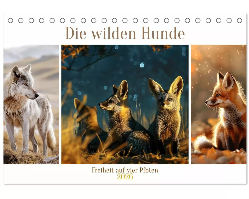 Die wilden Hunde (Tischkalender 2026 DIN A5 quer), CALVENDO Monatskalender