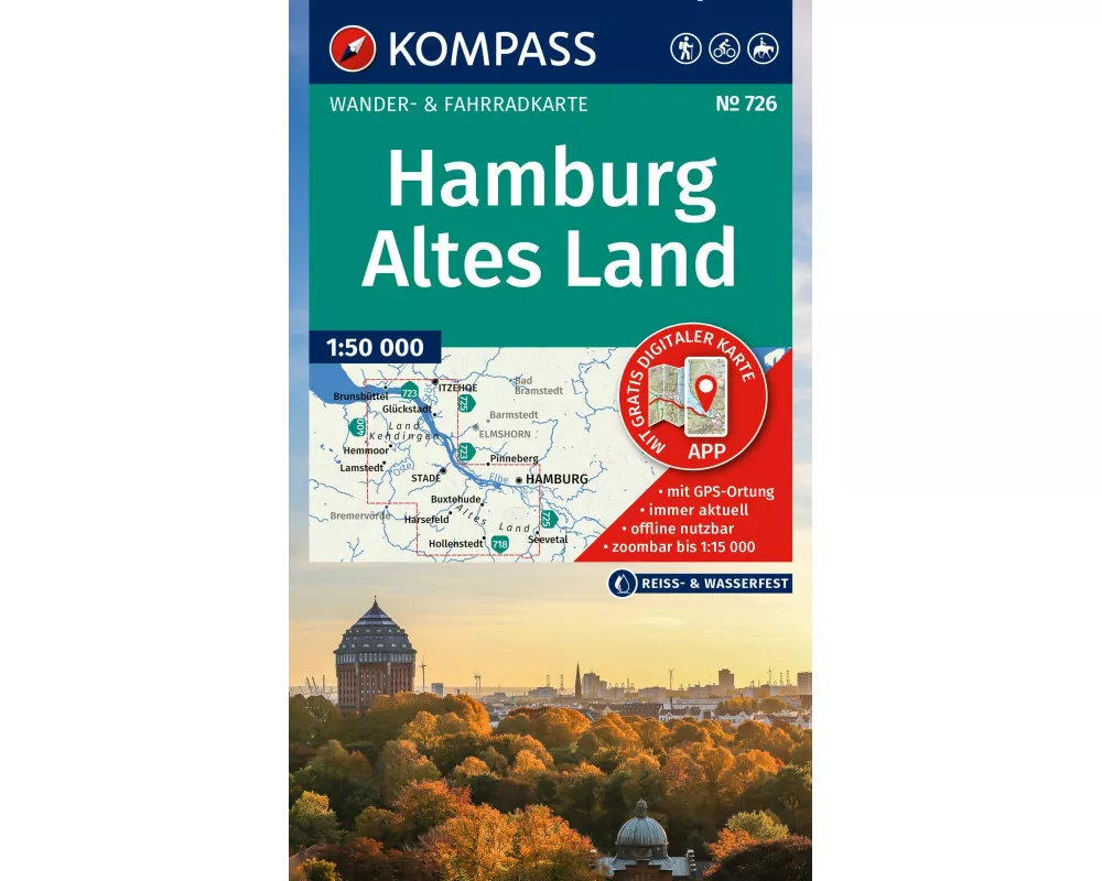 KOMPASS Wanderkarte 726 Hamburg, Altes Land 1:50.000