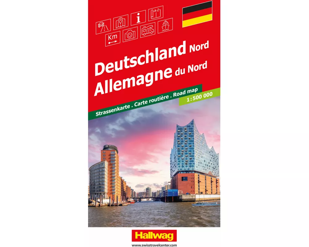 Hallwag Strassenkarte Deutschland Nord 1:500.000