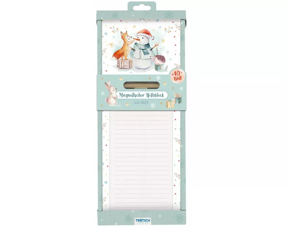 Trötsch Notizblock mit Stift und Magnet Winterwald