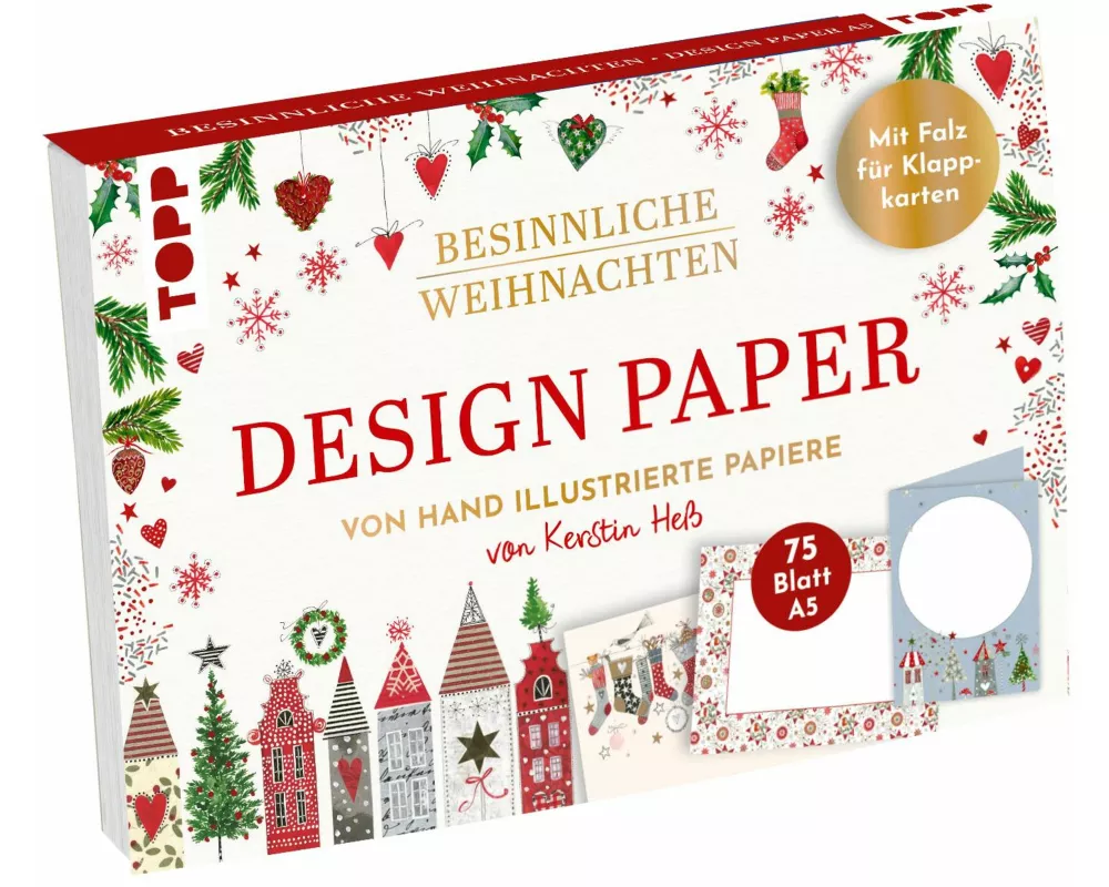 Design Paper Besinnliche Weihnachten DIN A5. Mit Falz für Klappkarten
