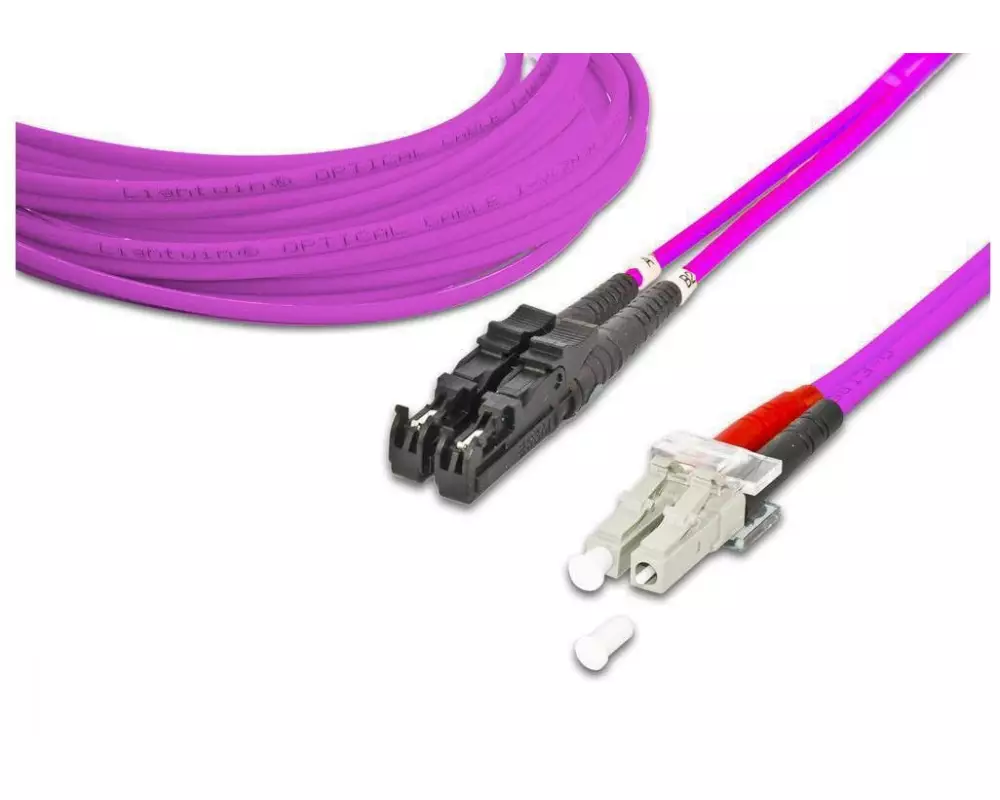 Lightwin LWL-Patchkabel Multimode E2000 – LC, OM4, Duplex, 2 m