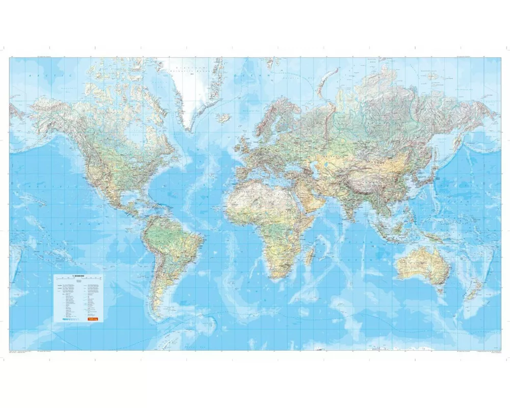 MARCO POLO Die Große Weltkarte (physisch) 1:30 000 000, plano in Hülse