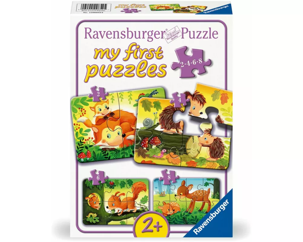 Kinderpuzzle 2, 4, 6, 8 Teile - Kleine Tierfamilien