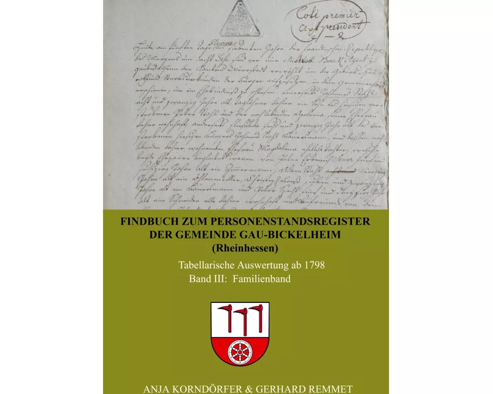 Findbuch zum Personenstandsregister der Gemeinde Gau-Bickelheim/Rheinhessen