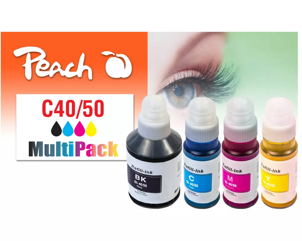 Peach Tinte Canon CISS GI-40/50 Multi-Pack C, M, Y, BK