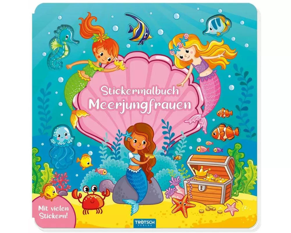 Trötsch Malbuch Stickermalbuch Meerjungfrauen