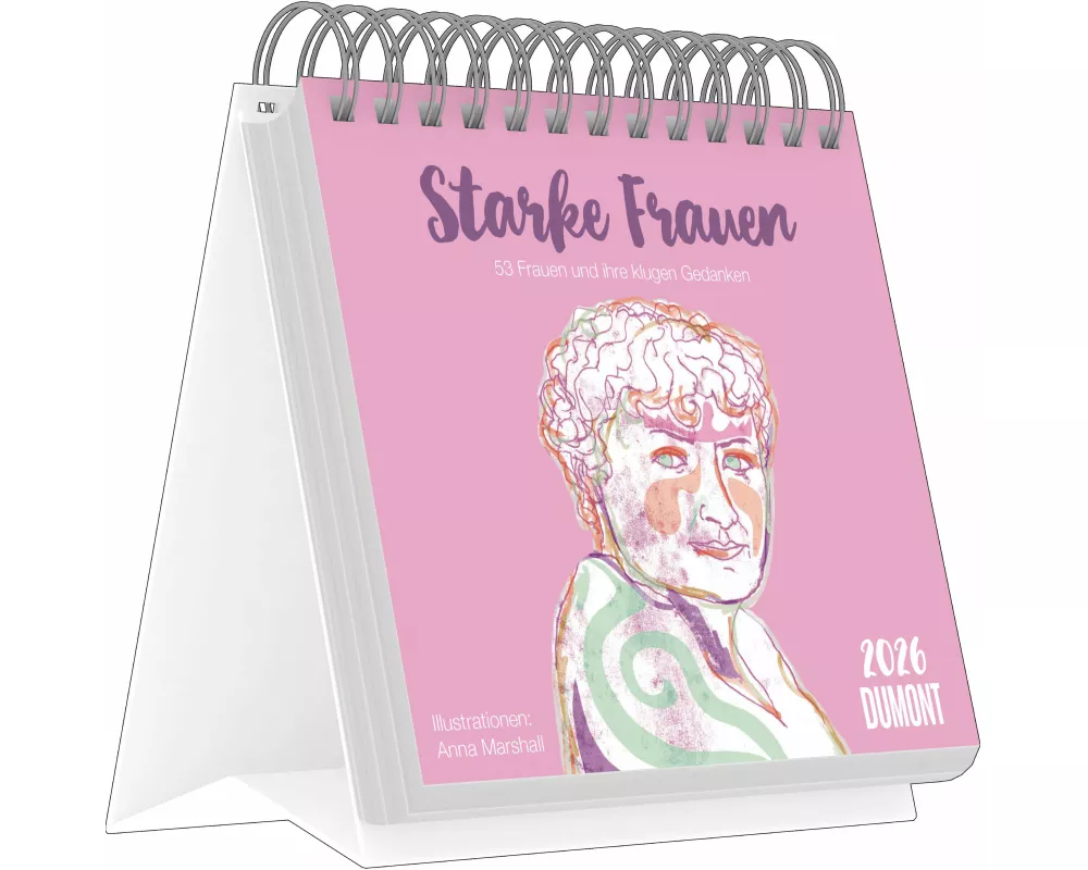 DUMONT - Starke Frauen 2026 – Tischkalender 17x16 cm mit 53 Illustrationen von Anna Marshall & motivierenden Zitaten, inspirierender Aufstellkalender