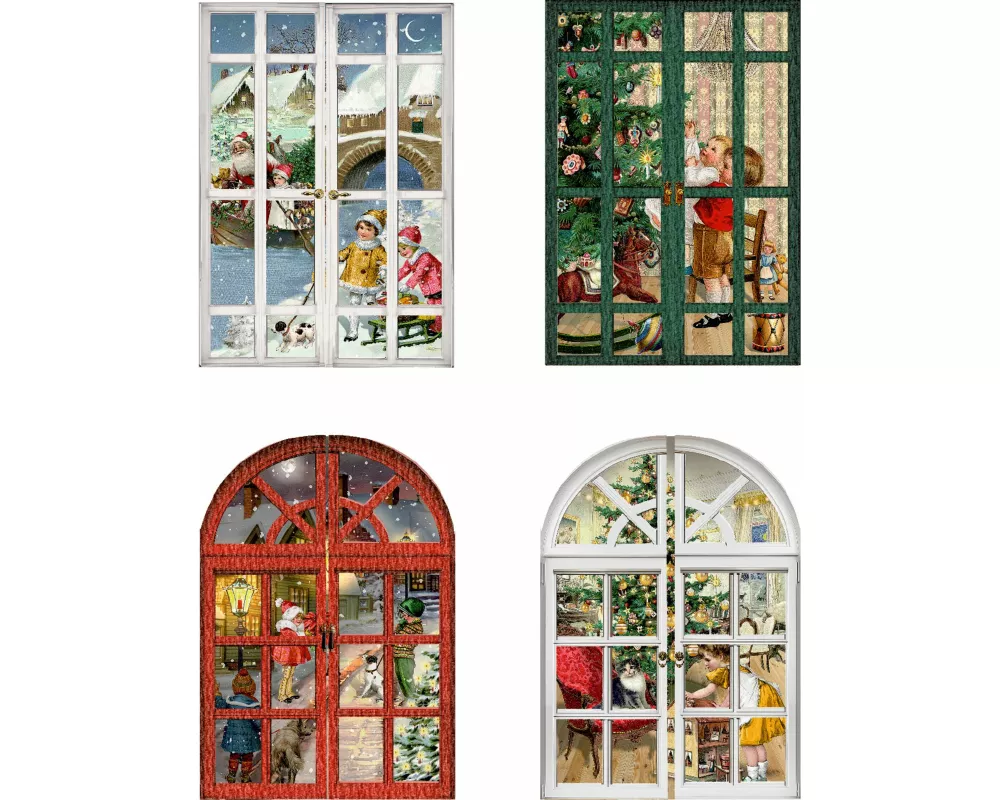 Mini-Adventskalender - Nostalgische Adventsfenster