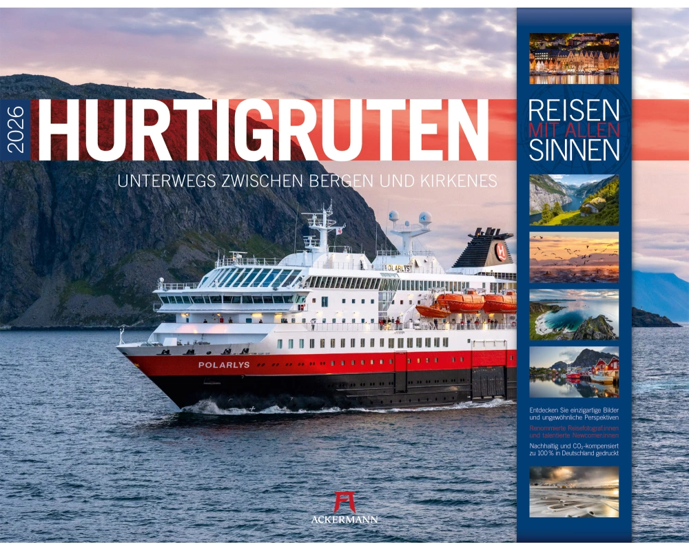 Hurtigruten Kalender 2026 | Unterwegs zwischen Bergen und Kirkenes