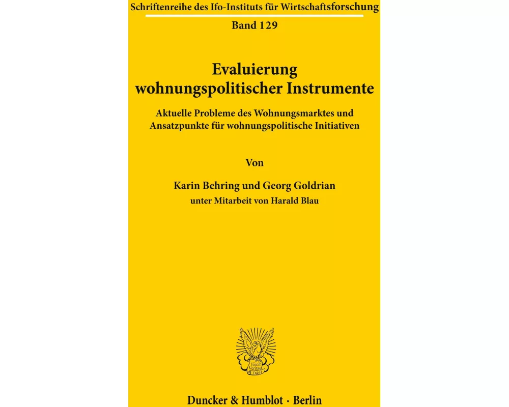 Evaluierung wohnungspolitischer Instrumente