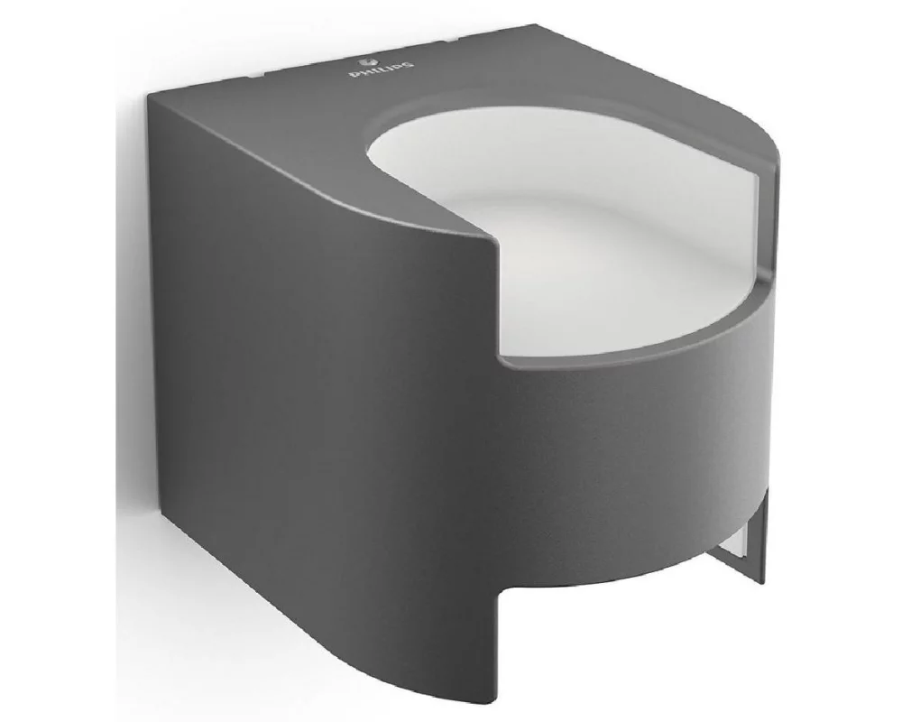 Philips Wandleuchte Grass, 9 W, 800 lm, 2700 K, Anthrazit