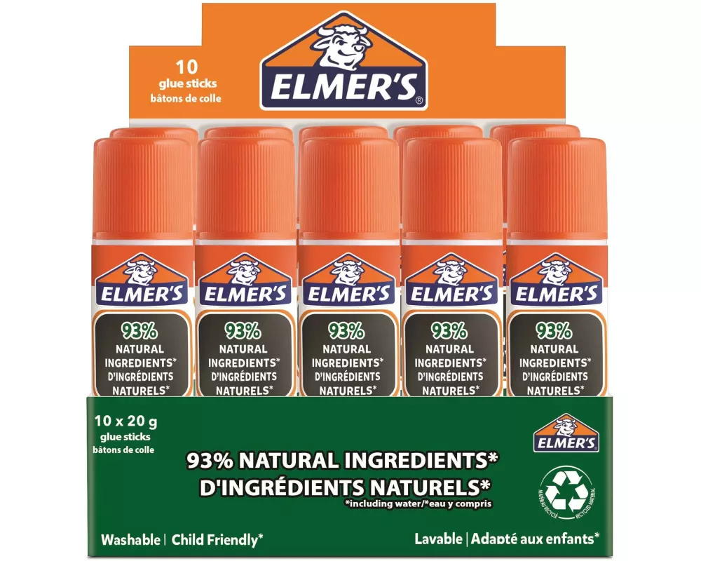 Elmers Klebestift-Set Pure Glue 10 Stück, Weiss