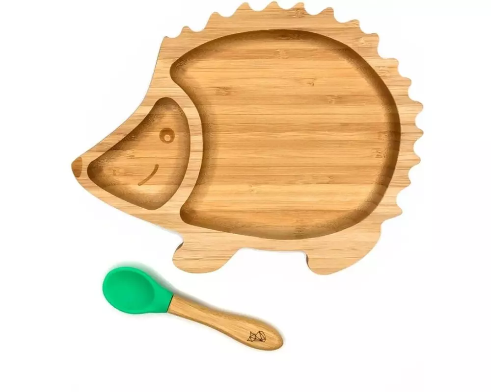Kleinfuchs Kinderteller Bambus Igel Grün
