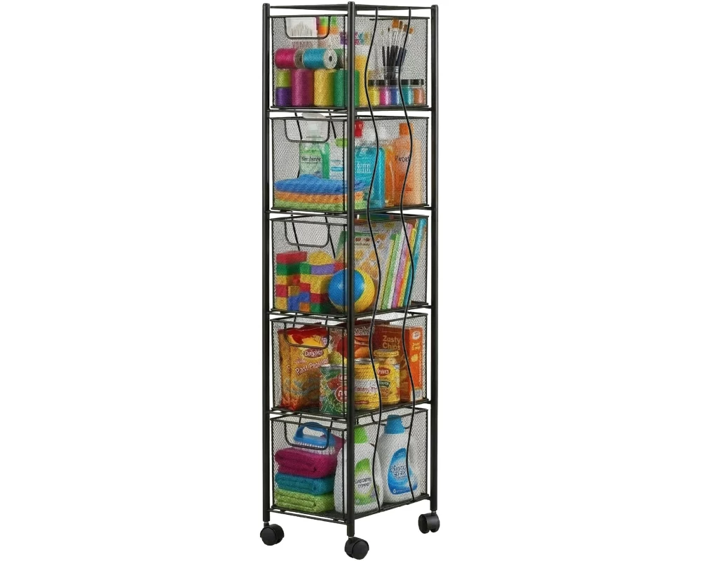 relaxdays Rollregal, 20 x 98 x 28 cm, Schwarz