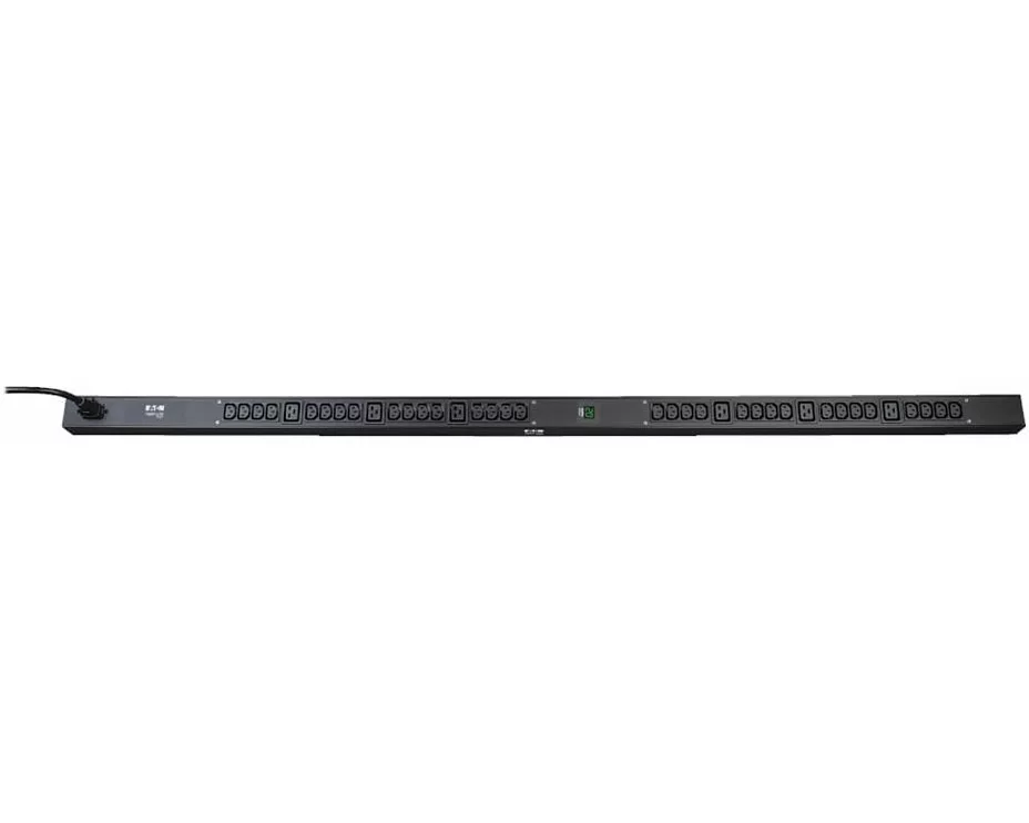 EATON 3.7kW Single-Phase Local Metered PDU 208/230V Outlets 6-C19 & 32-C13 C20/L6-20P Cable 10 ft. 3.05m Cord 0U Vertical