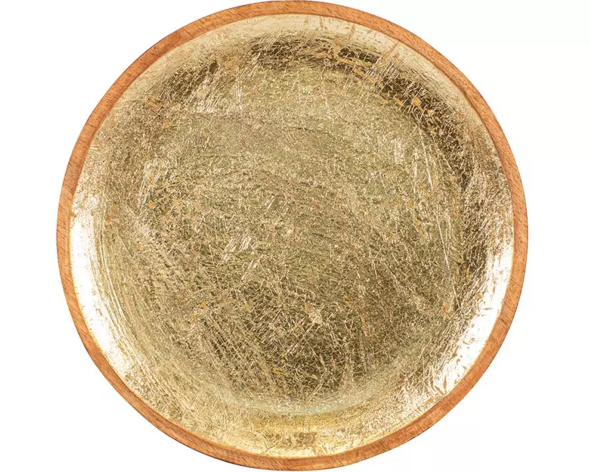 Kadastar Servierplatte Shine Ø 30 cm, Braun/Gold