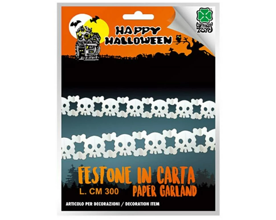 Amscan Girlande Schädel 300 x 22 cm