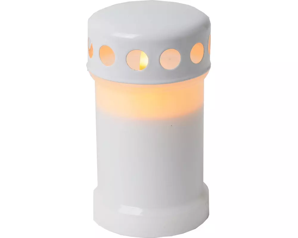 Star Trading LED Grabkerze Serene Outdoor, Weiss, 13.5 cm Höhe