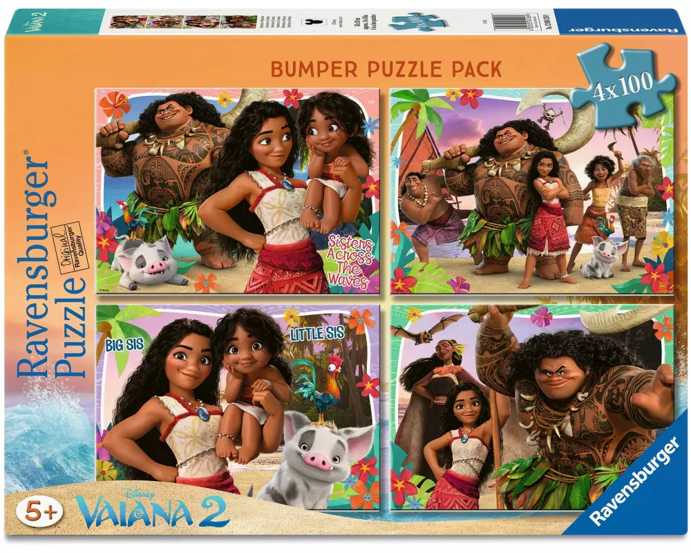 Ravensburger Puzzle Vaiana 2: Abenteuer in Ozeanien 4 x 100 Teile XL