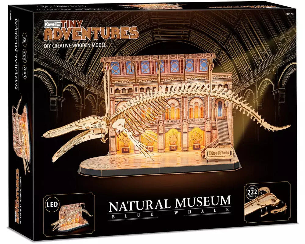 Revell Tiny Adventures – Natural Museum Blue Whale Miniatur, Holz