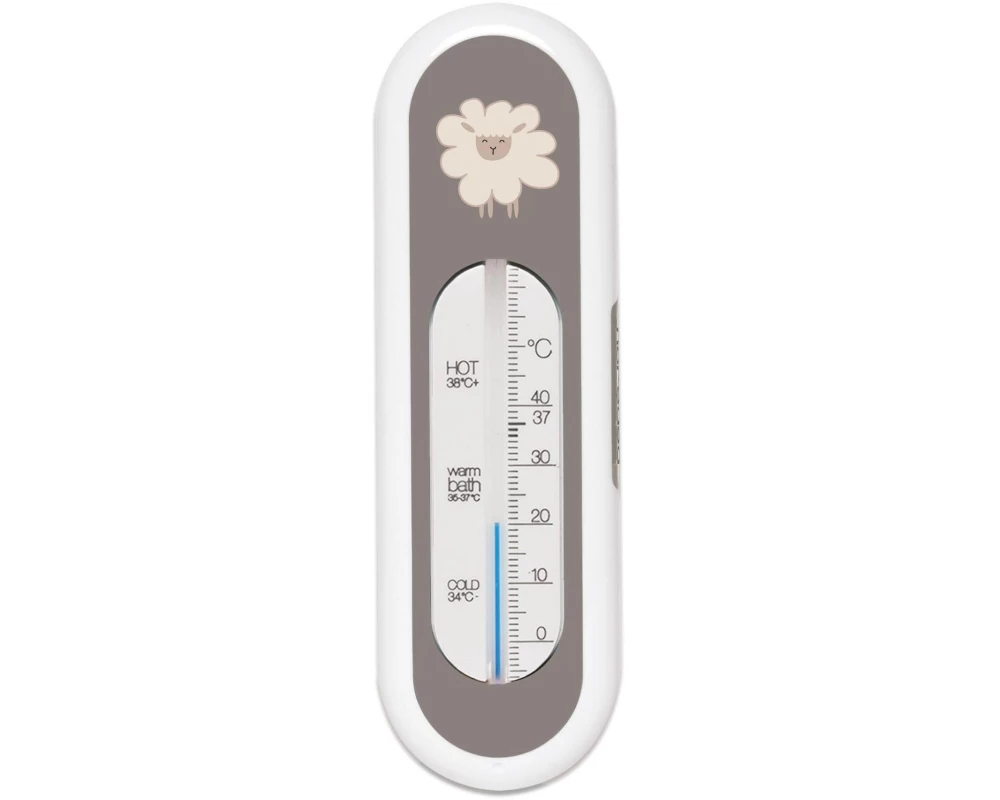 ZEWI bébé-jou Badethermometer Farm Friends Taupe/Weiss