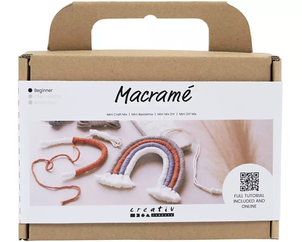 Creativ Company Bastelset Mini Macramé Regenbogen