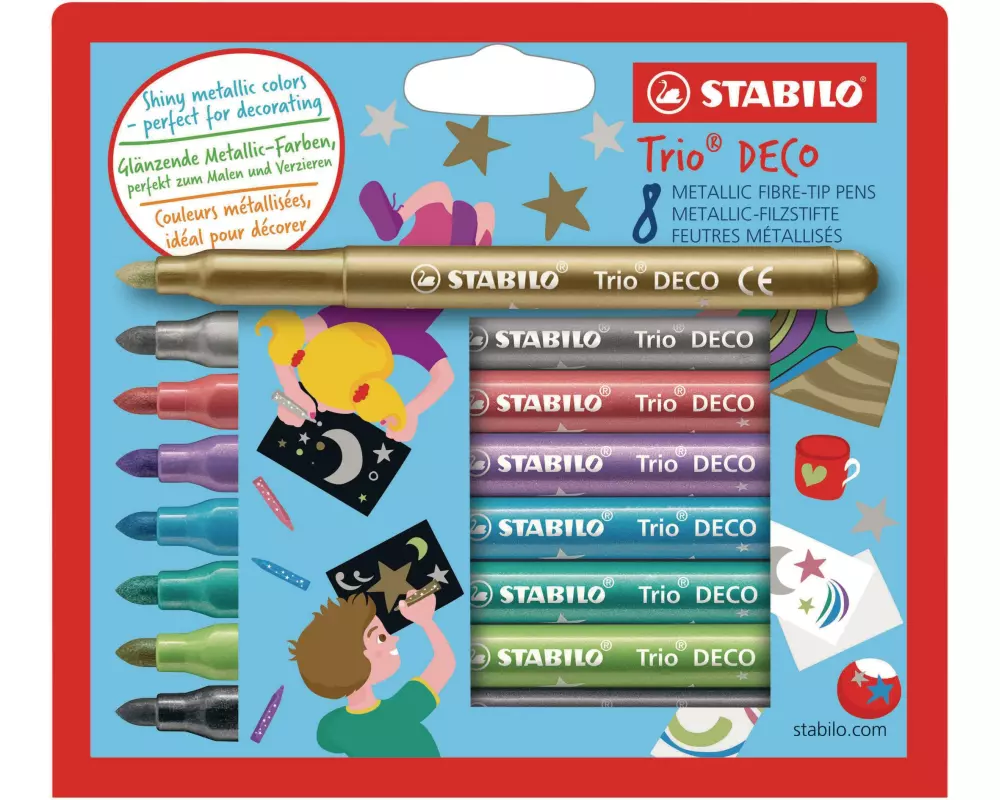 STABILO Filzstift Trio DECO 8 Stück