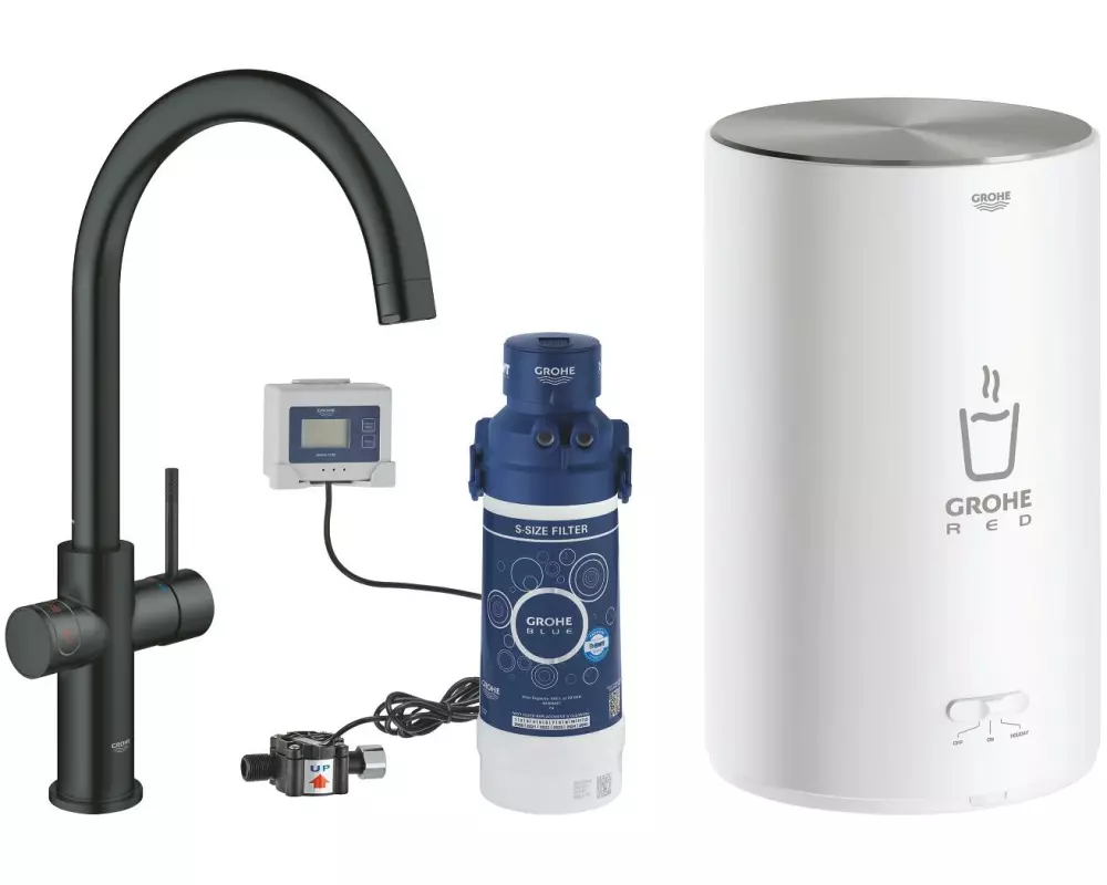 GROHE Küchenarmatur Red Duo C-Auslauf Grösse M Samt Schwarz