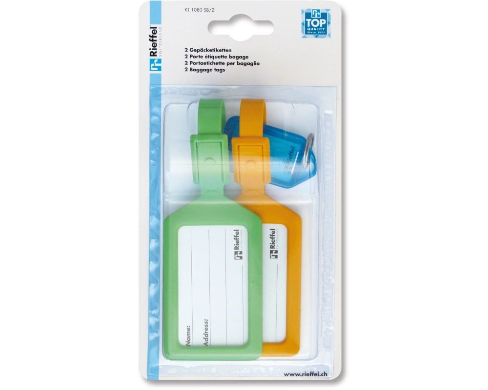 RIEFFEL SWITZERLAND Gepäckanhänger KT 1080 SB/2 ass. 2 Stück