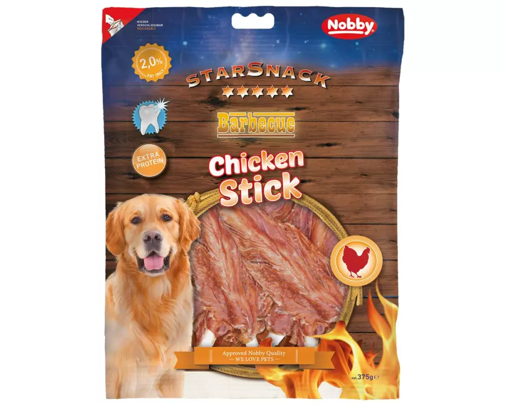 Nobby Kausnack StarSnack Barbecue Chicken Stick, 375 g